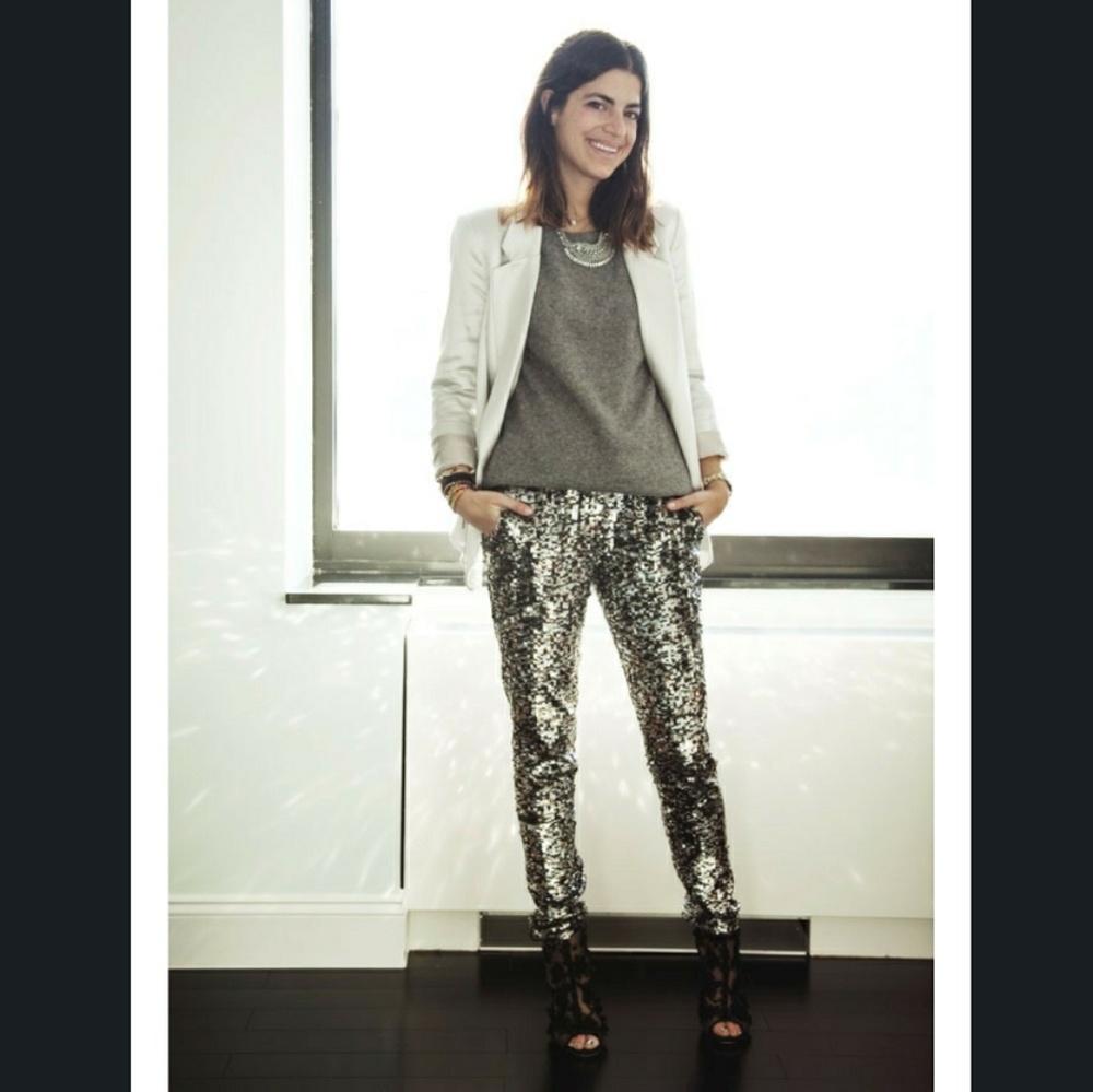 ❌SOLD Silver Sequin Boutique Pewter Leggings - Picture 7 of 7